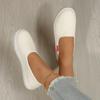 Fashion 2025  New Round Head Lightweight Flats Knitted Breathable Board Shoes Large Size Leisure Flat Bottom Shoes for Women