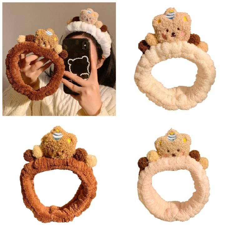 Cartoon-Bär Plüsch-Stirnband Cosplay Kostüm Haarreif Geburtstagsparty Haarband Damen Gesichtswaschen Fitnessstudio Sport Haar-Accessoire