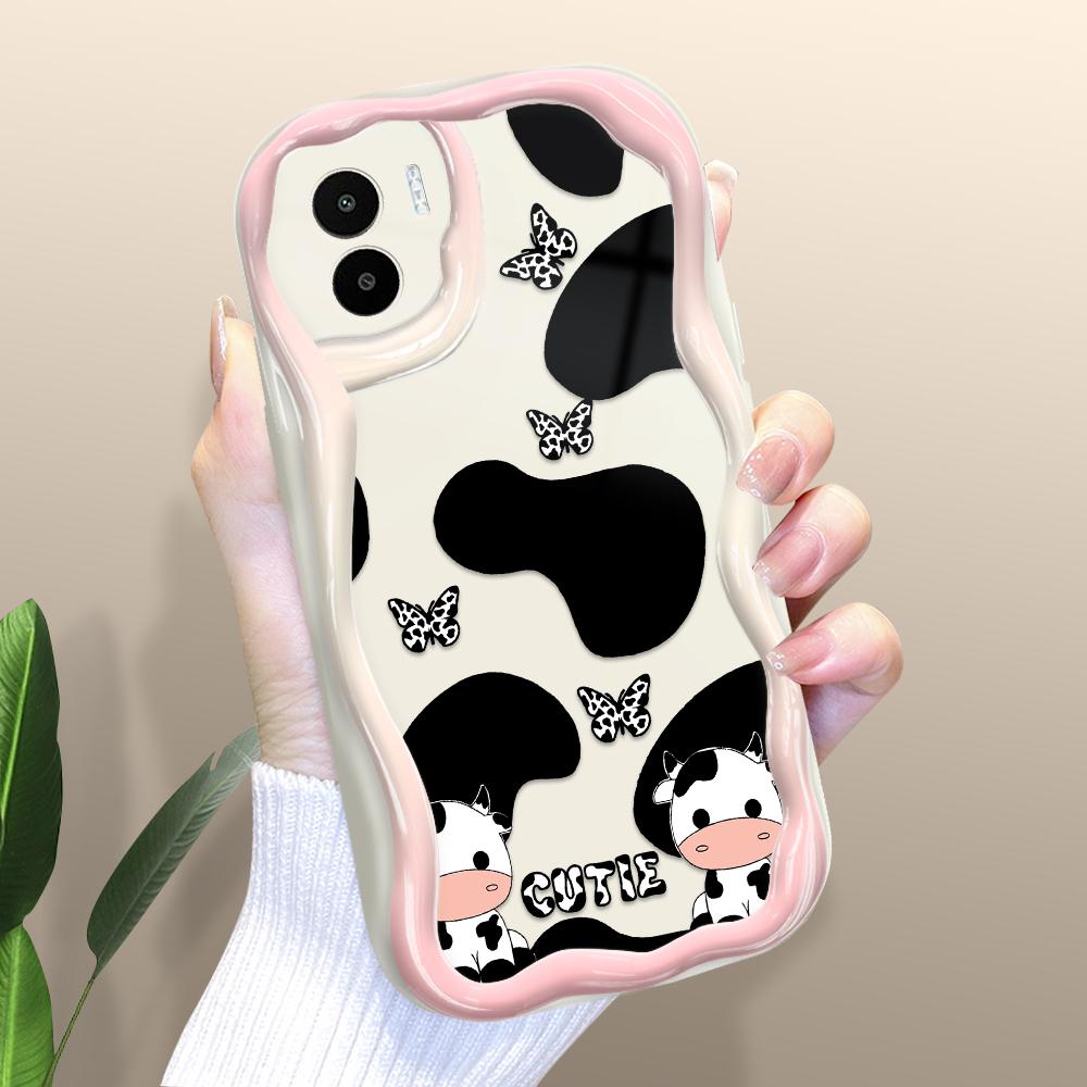 Cute Cartoon Pattern Cream Texture Casing Wavy Edge Soft Silicone Cover Phone Case for Xiaomi Redmi