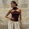Metal Knot Tank Tops Women 2026 Summer Turtleneck Tank Tops Basic Streetwear Skinny Casual Vest Tops Tee Sexy Sleeveless Tops