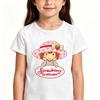 Süßes Erdbeer-Sahnetorte T-Shirt Kinder Retro Cartoon Print 100% Baumwolle T-Shirts Kurzärmelig Lässig Rundhals Kinder Anime T-Shirt Sommer Oberteile Lustiges T-Shirt