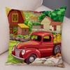 Federa Cuscino Happy Camper Casa Cartone Animato Auto da Viaggio Copricuscino Divano Casa Super Morbida