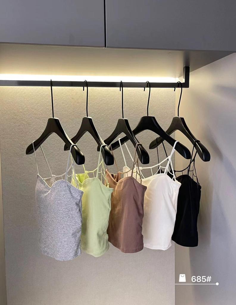 Spicy Girl Pure Cotton Back Support Camisole with Built-in Cups and Chest Pad