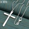 925 Sterling Silver Wedding Gift Cross Pendant Necklace Fashion Jewelry