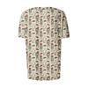 Women's Short Sleeved Patterned Pockets, Work Print Stand Up Collar, Single Breasted Protective Clothing, Cardigan Jacket, Top