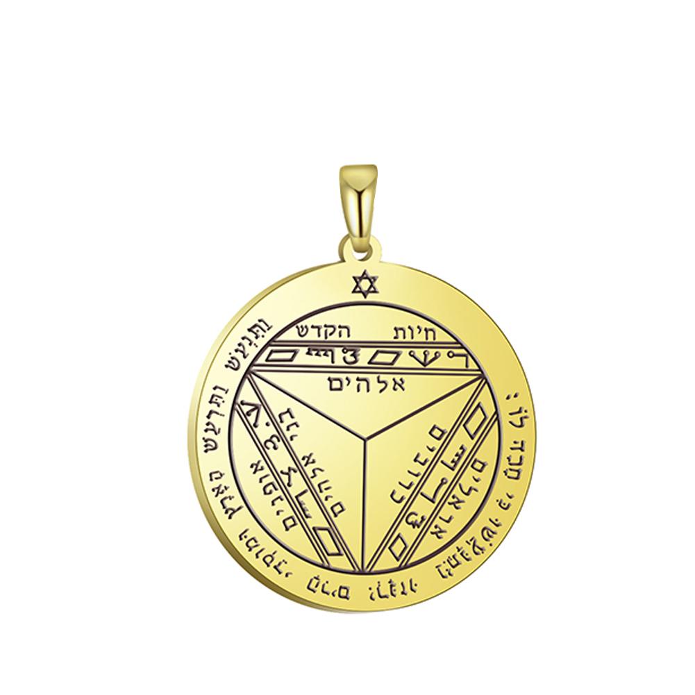 Dawapara Pentacle of Saturn Solomon Accessories Attracting Money Business Talisman Pendant for Necklace Stainless Steel Jewelry