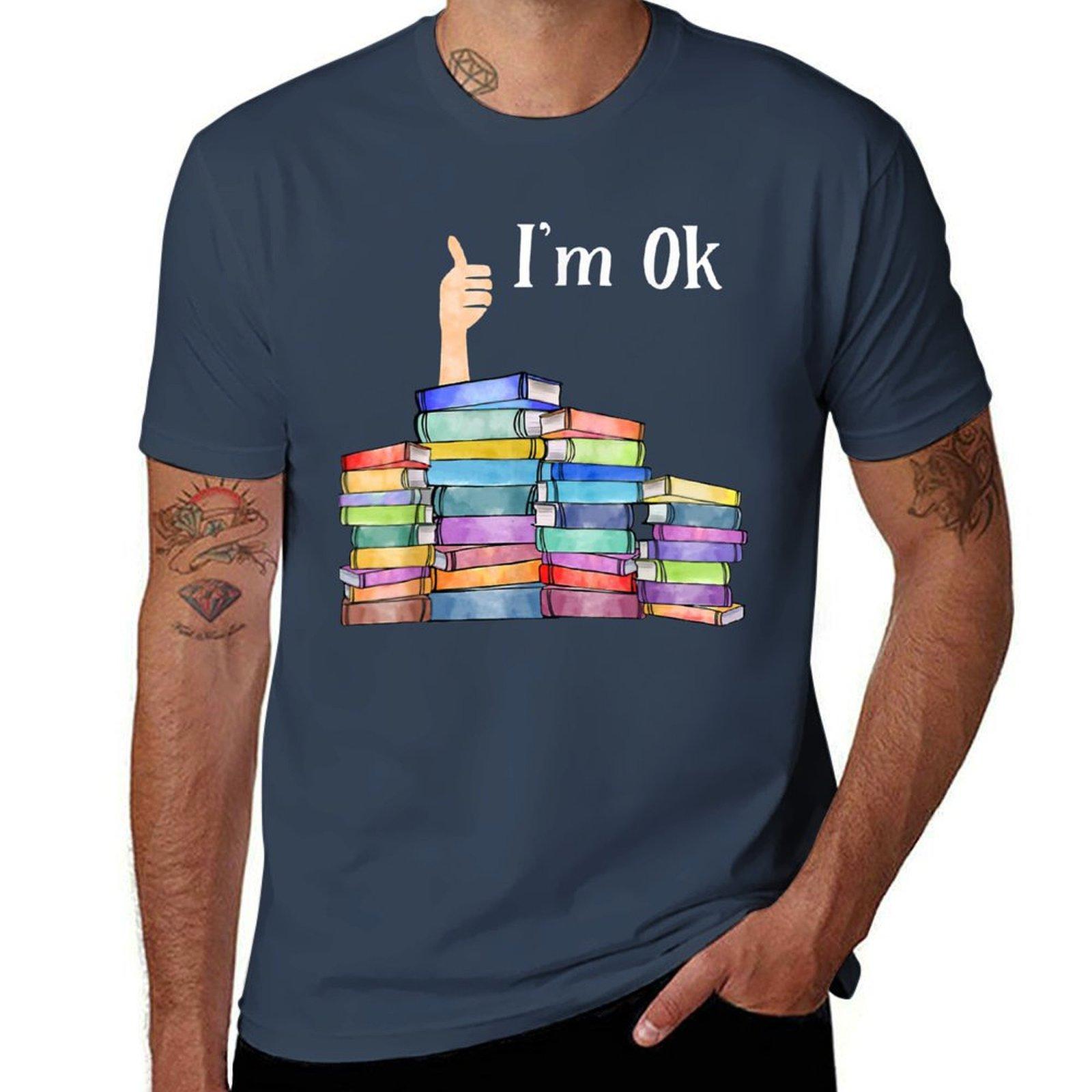 National Reading Day Reading Book Lovers Im Ok National Book Lovers Day Tshirt Large Size Short Sleeve Tshirt S