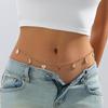 Retro style sweet and cool punk waist chain, personalized metal denim style three-dimensional body chain jewelry women