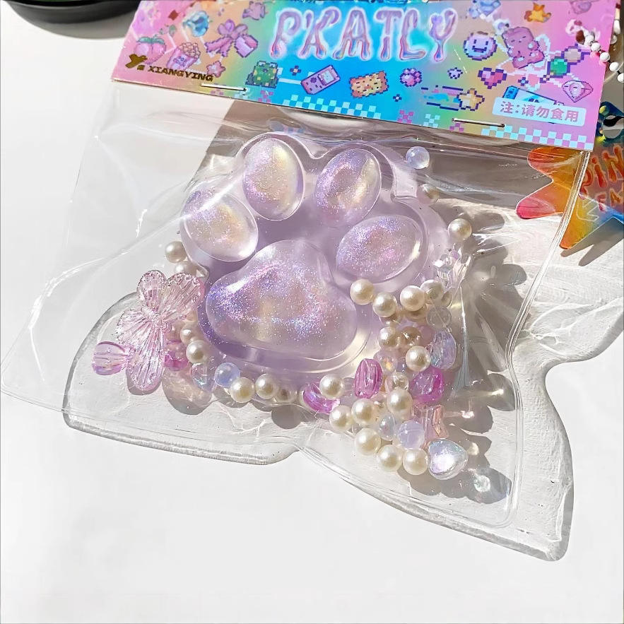 Flashing Cat Paw Squeeze Toys TPR Kawaii Squishy Food Toys Taba Squishy Toys Sensory Stress Relief Fidget Toys for All Ages