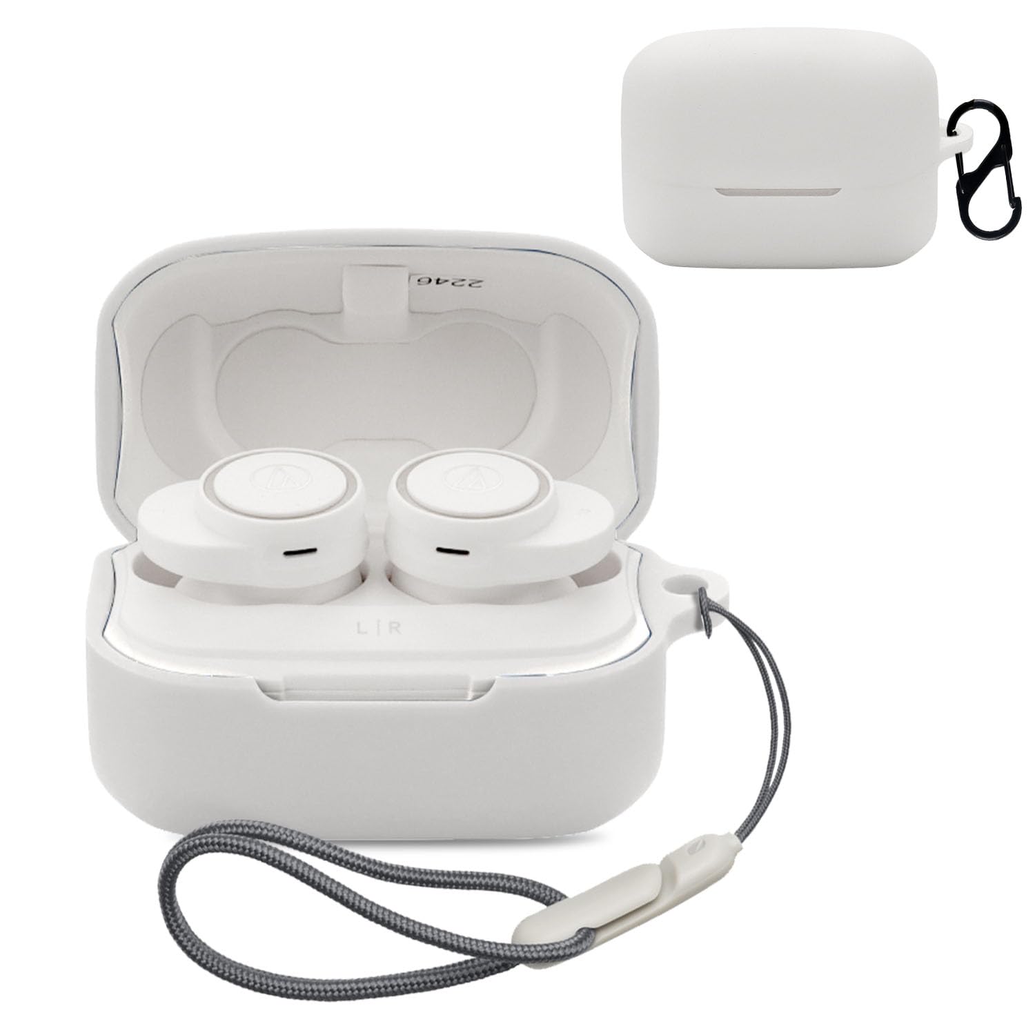 

Чехол для Audio-Technica ATH-CK1TW [RIGFUJUN] Защитный чехол с карабином, Защита от потери, Чехол для наушников, Защита от царапин, Ударопрочный,