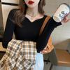 Women Slim V Neck Bottoming Sweater Autumn Winter Women Casual Pullovers Long Sleeve Knit Warm Office Sweater