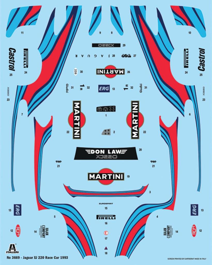 Italeri 1/24 Scale Jaguar XJ220 Racer Plastic Model Kit IT3669 (Car)