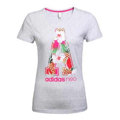 adidas Neo Round Neck Pullover Printed Casual T-Shirt Women Tops AJ8590