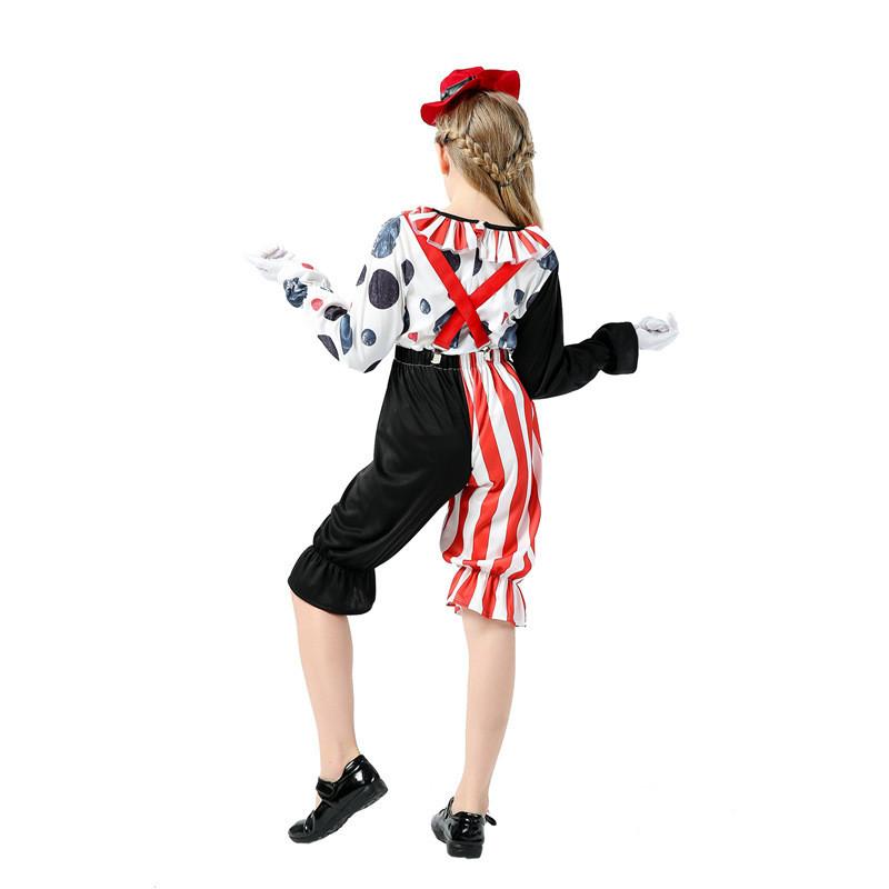 Colorful Polyester Clown Costume For Kids Perfect For Halloween Performance And Stage Shows