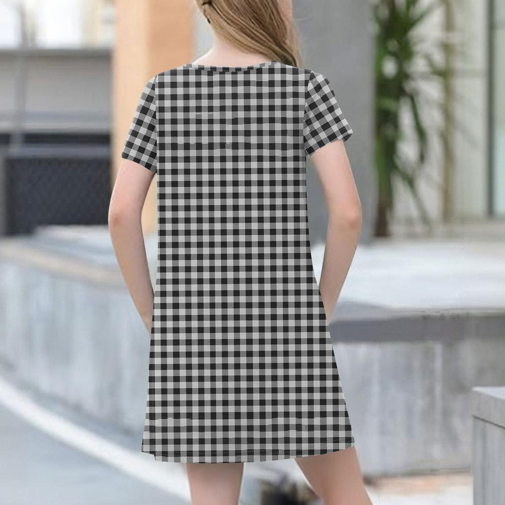 Children's Summer Short-sleeved Casual Fashion Round Neck Dress