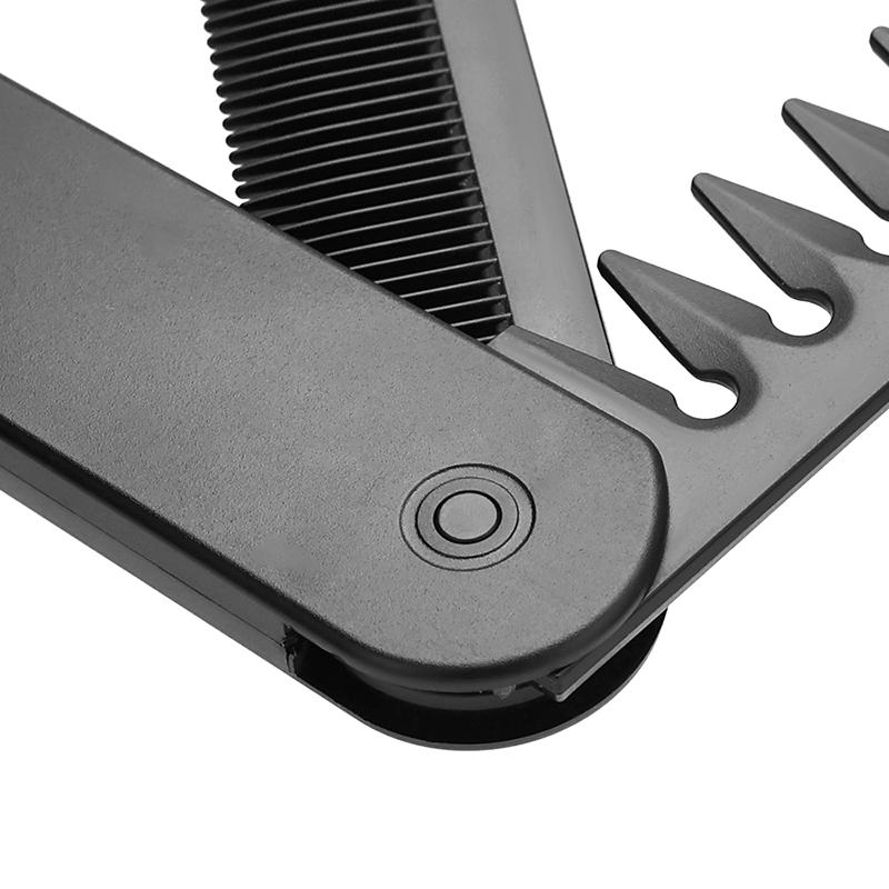 Multifuncional Pocket Folding Combs Plastic Wide Tooth Oil Head Comb Beard Combing Barber Hair Clipper Comb Salon Styling Tools
