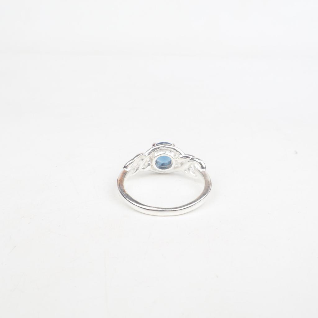 Natural London Blue Topaz Gemstone 925 Sterling Silver Jewelry Wedding Ring Gift CZR-6-1