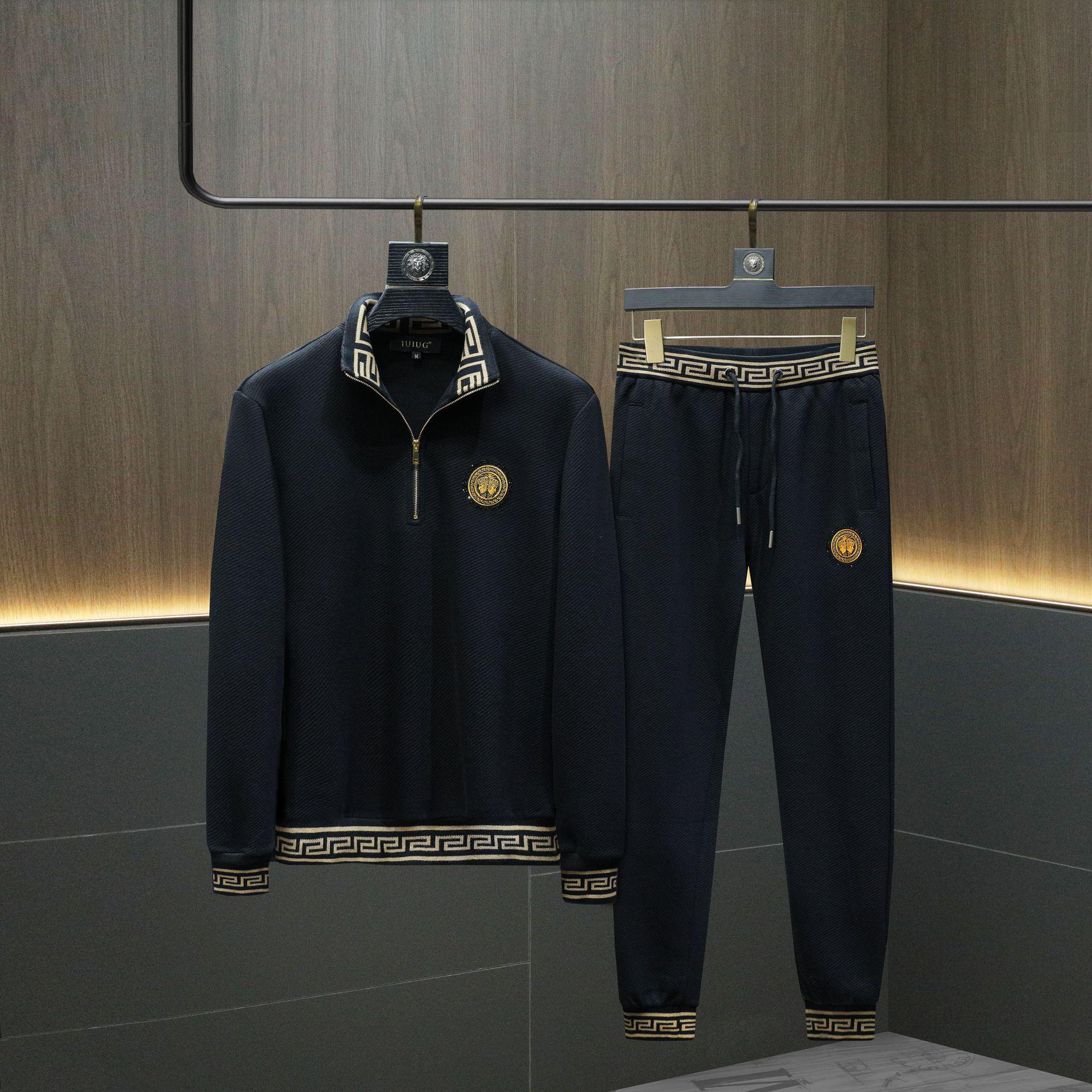 

Мужской комплект из модной осенней повседневной толстовки и облегающего спортивного костюма 2023 года XXXXL чёрный