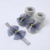 Girls Headband + Socks Set 0-12 Months Cute Toddler Princess Socks Autumn Infant Bow-knot Socks