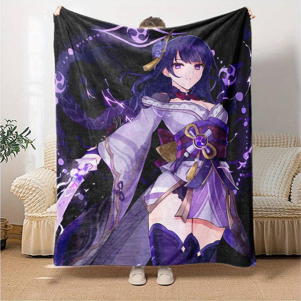 1pc Genshin Impact Beelzebul1 Blanket, Gift, for Men and Women, Soft Blanket, Good for Sofa Bed Couch Travel, Lightweight Flannel Blanket