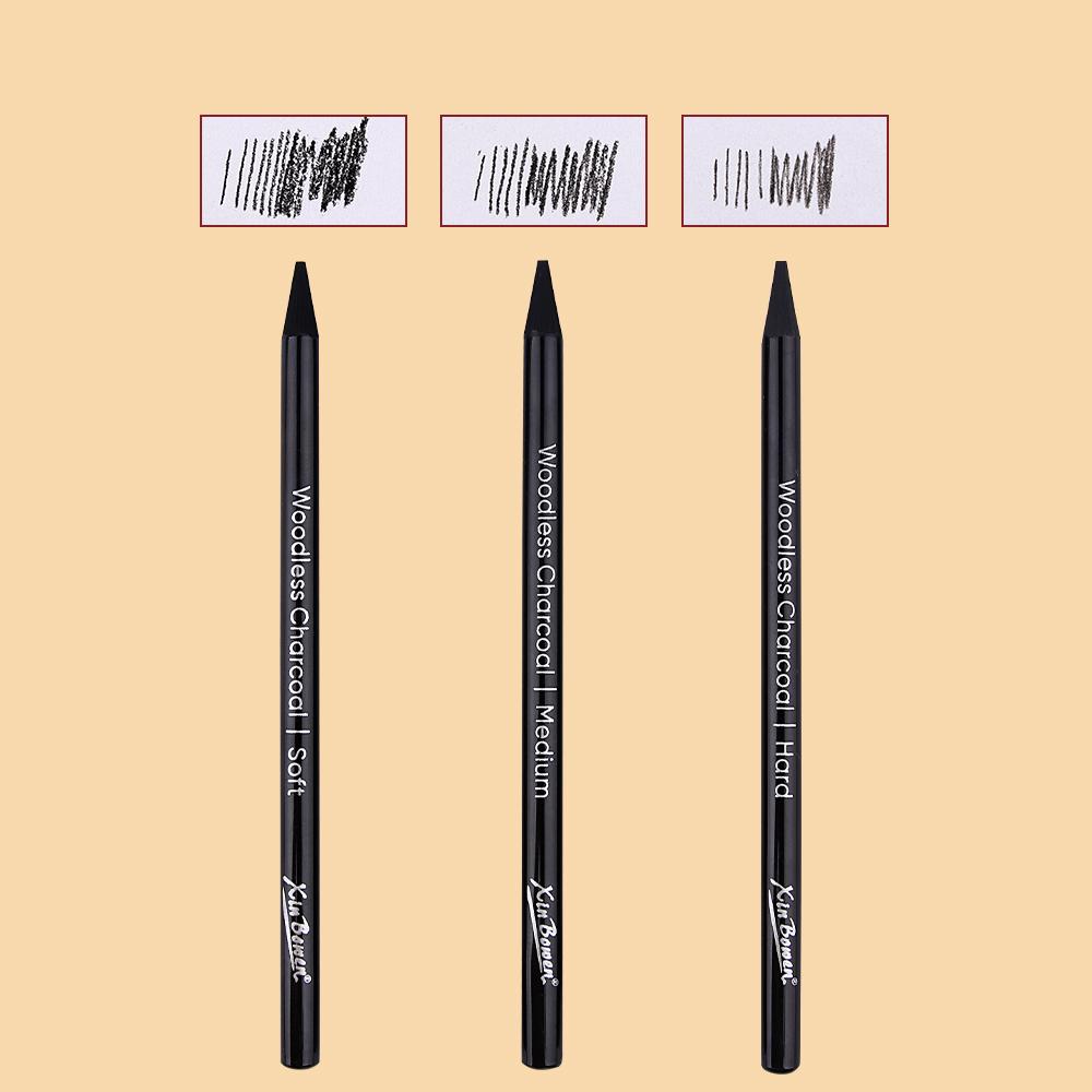 Künstler Holzloser Graphit-Kohle-Bleistift Set, Inklusive Weich, Mittel und Hart, HB/2B/4B/6B/8B/EE zum Zeichnen, Schattieren Skizzieren