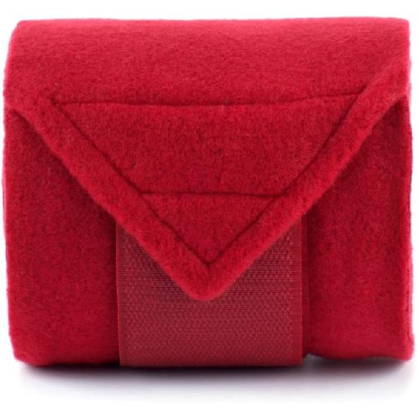 Horse Polo Wraps 2.5m Soft Fleece Polo Wraps Equestrian Leg Bandage Wrap Set of 4 Packs (Red - 2.5m)