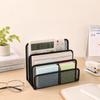 3 Layer Black Metal Mesh Document Tray Desk Organizer Notebook Stand for Office Desktop Storage Supplies