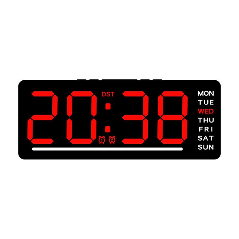 

M-Smart Mute LED Electronic Wall Clock with Thermometer And Calendar Modern Minimalist Desk Clock Time Cube for Bedroom Decor червоний
