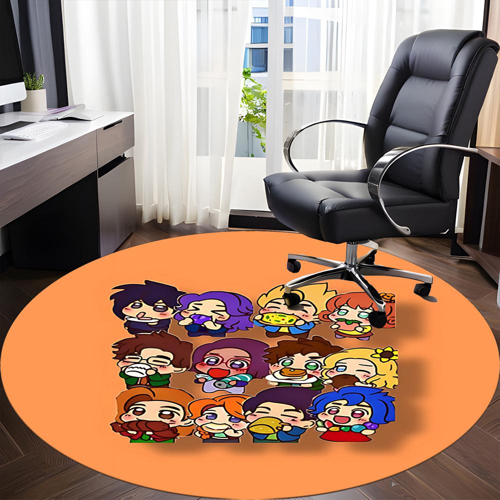 Pixel Stardew Valley Office Round Area Rug, Under Office Chairs Bedroom Living Room Home Decor A0908151