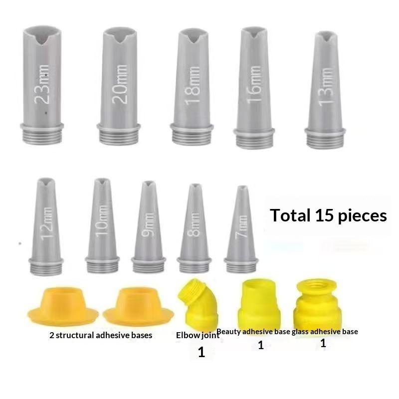 15/16Pcs Plastics Caulking Finisher Reusable With Connection Bases Caulking Nozzle Sealant Finishing Tool Kitchen Bathroom