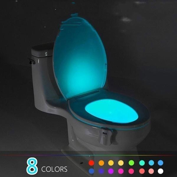 Smart PIR Motion Sensor Toilet Seat Night Light 8 Colors Waterproof Backlight For Toilet uygun