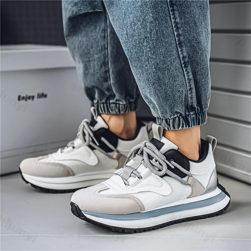 Fashion 2025 Spring Men's Casual Sport Shoes Fashion Trend Versatile Thick Sole Shoes Comfortable Non slip Color Blocked Chunky sneakers