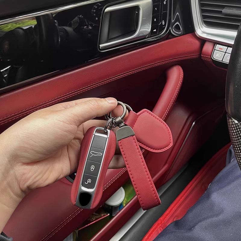 Pro Porsche Kožené Pouzdro na Klíče od Auta Keycase Klíčenka Kryt Dálkového Ovládání Skořepina Náhradní Pro Cayenne Panamera Taycan 911 Nový Styl
