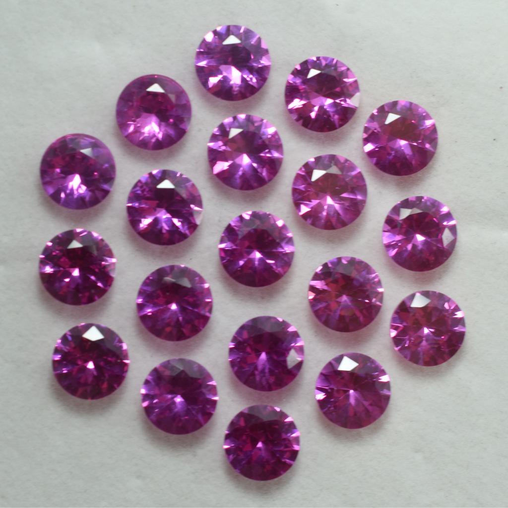 Pink Round Cut Ring Size CERTIFIED 8 Pcs Natural Untreated Ruby Gemstone 8x8 Mm Z-5646