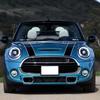 Car Styling Hood Bonnet Stripes Sticker Trunk Rear Engine Cover Vinyl Decal Stickers For Mini Cooper R56 R57 F55 F56 Accessories (Black-White)