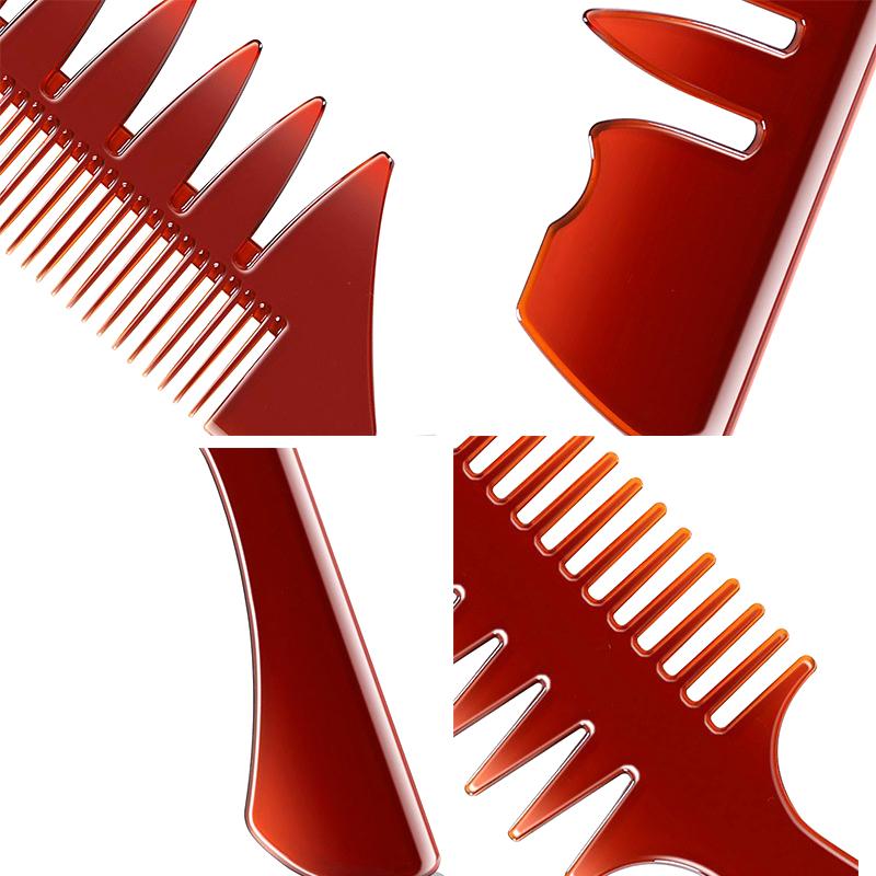 Professional Double Side Tooth Combs Fish Bone Shape Hair Brush Barber Hair Dyeing Cutting Coloring Brush Man Hairstyling Tool