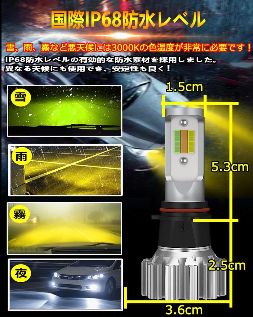 WENLE PSX26W LED Fog Lamp, 3 Color Switching, White/Yellow/Lemon, For DC Cars, High
