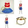 Stretch Cotton Wonder Woman Dress With Bow Accent For Toddlers