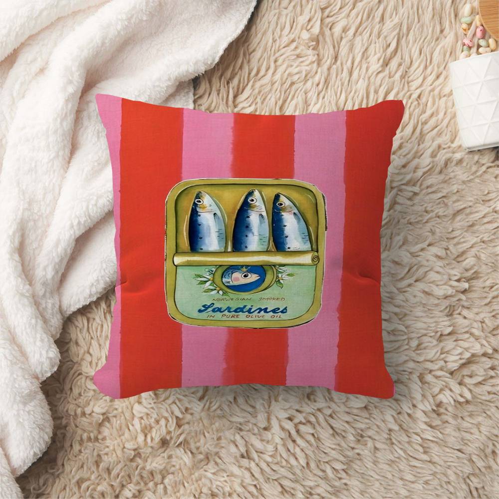 Colorful Sardine Lobster Fish Office Cushion Pillowcase Car Cushion CoverXCM Lumbar Pillowcase Sofa Pillowcover