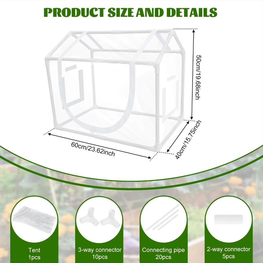 

Прозорий парниковий намет Міні-рослини Теплий сарай Потовщений намет для росту рослин у приміщенні 01-60x40x50cm