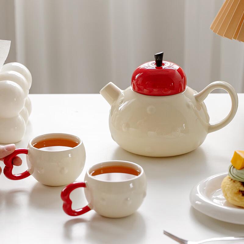 Changbaosen New Year Red Apple Ceramic Tea Set