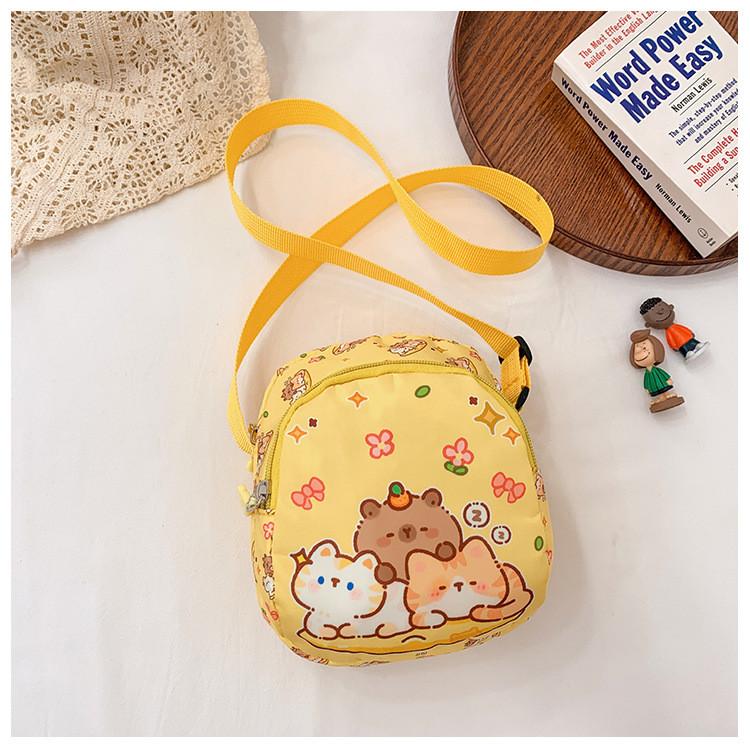 Cartoon Printed Capybara Shoulder Bag Children Outdoor Leisure Bag Crossbody