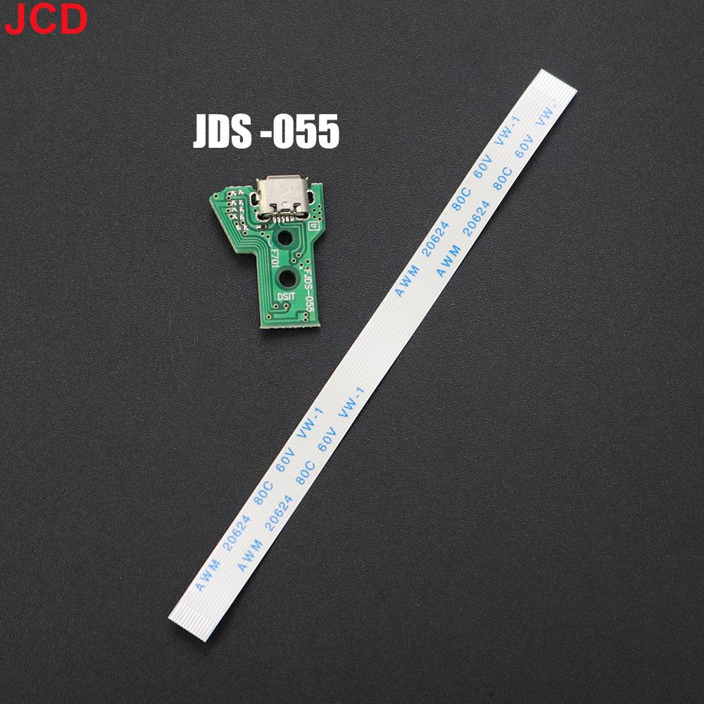 JCD 1pcs For PS4 Slim Pro Game Controller USB Charging Port Socket Circuit Board 12Pin JDS 011 030 040 055 14Pin 001 Connector