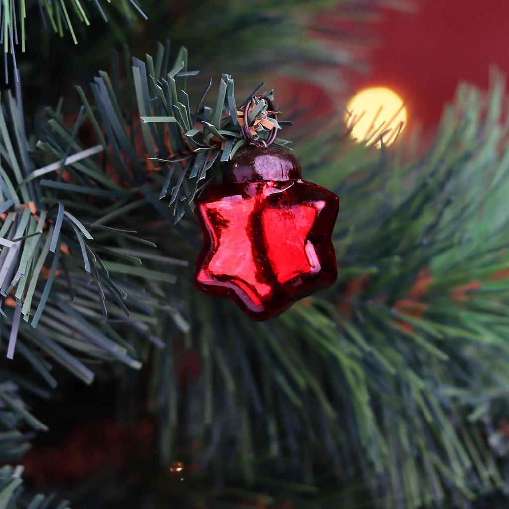 25 Bucăți Ornamente de Crăciun Vintage din Sticlă Roșie Mini Ornamente Decorative în Vrac Bile de Crăciun pentru Halloween, Pom de Crăciun