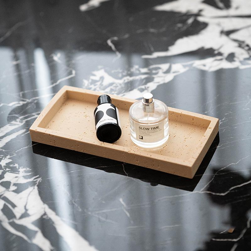 Hotel Bathroom Shower Gel Tray Bathroom Aromatherapy Candle B&B Cave Stone High Sense Luxury Perfume Bathroom Decoration