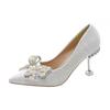 Fashion Wedding Bride Shoe Women's Shoes Pointed Toe Ladies Pumps Stilito with Bow High Heels on Heeled 2025 Trend Chic and Elegant 39
