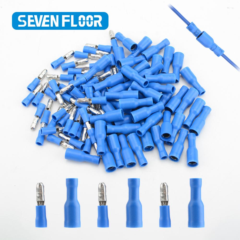 50pair 100pcs Crimp Terminal Electric Quick Splice Wire Terminals Connector Crimp Bullet terminal for 22~10AWG Audio Wiring