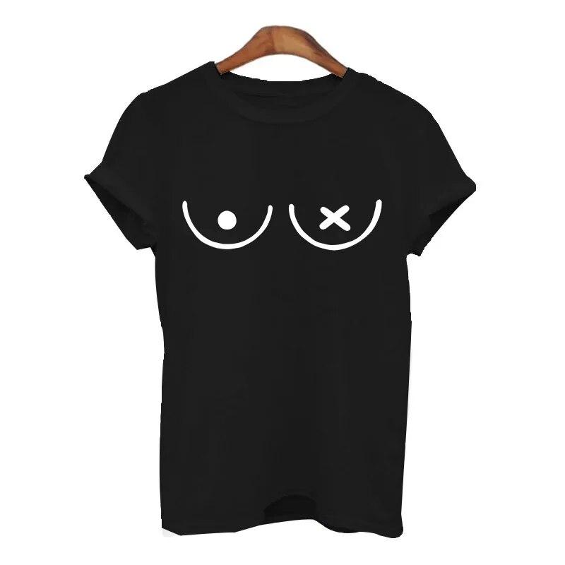 Летние футболки для женщин harajuku с принтом «сиськи и грудь» — фото 8