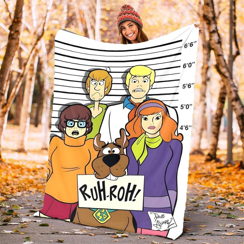 Scooby Doo Flannel Blanket Soft Warm All-Season Throw, Design for Camping, Car Travel, Hiking Sofa, Bed, Office Perfect Gift for Parties