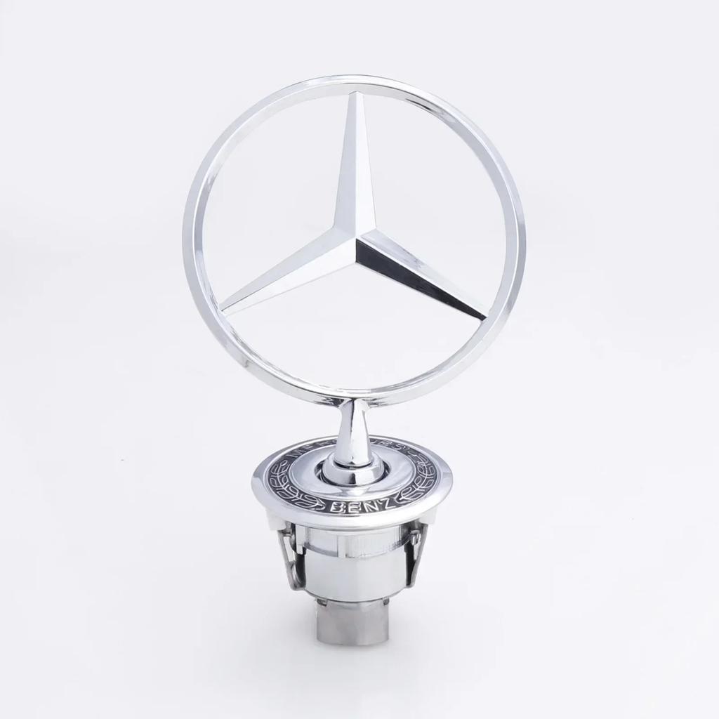 AABGU1 1Pcs Mercedes Benz Car Front Bonnet Logo Emblem Zinc Alloy Badge ForW204 W220 C180 C200 E260 E300L Auto Decorate Accessories